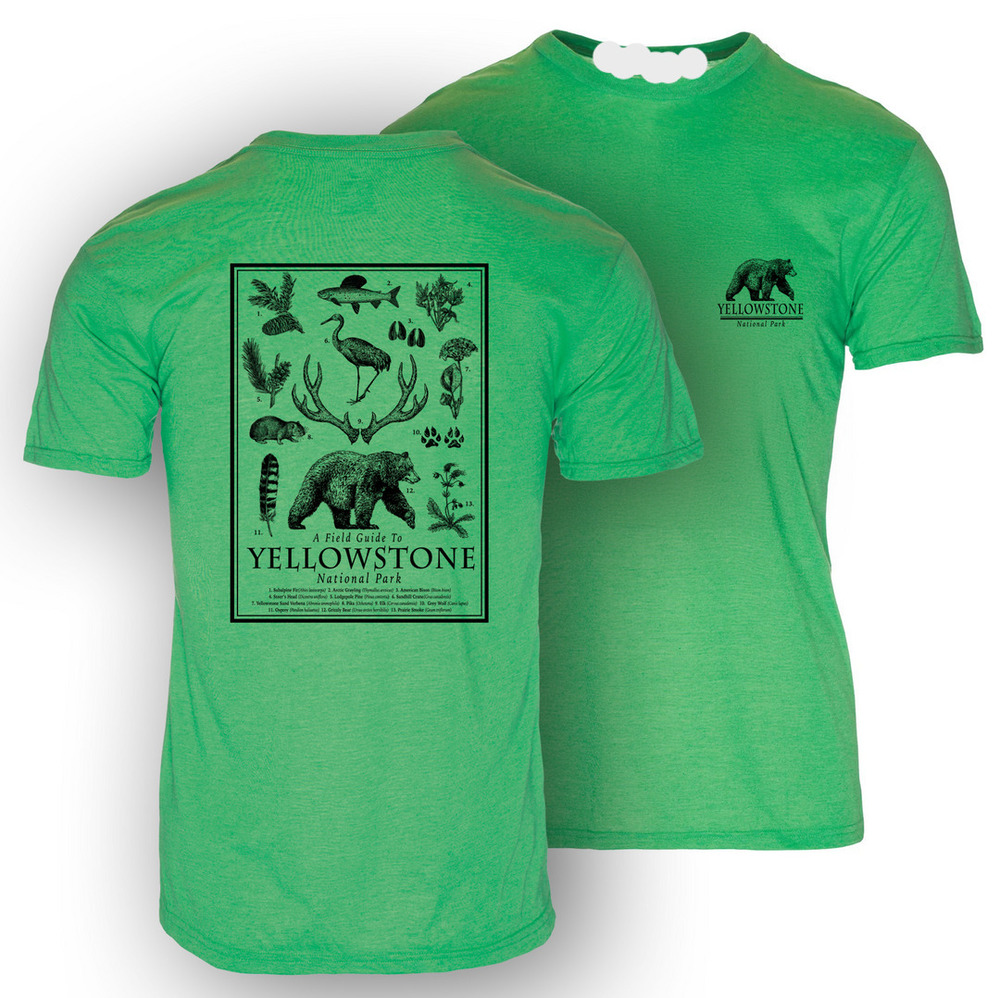 Field Guide Yellowstone National Park T-Shirt 2 Sided